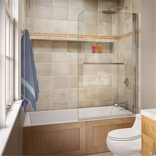Dreamline SHDR-3734580-01 58 x 34 in. Aqua Swing Clear Glass Tub Door; Chrome SHDR-3734580-01 - main